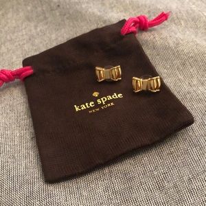 EUC Kate Spade Gold Double Bow Earrings